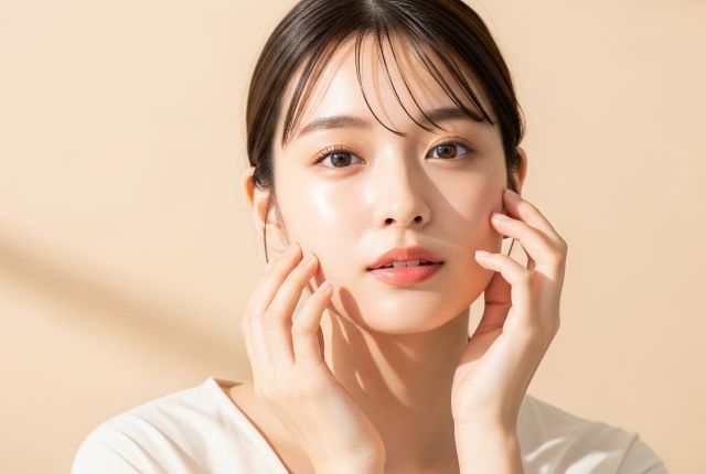 透明感のある肌を持つ日本人女性