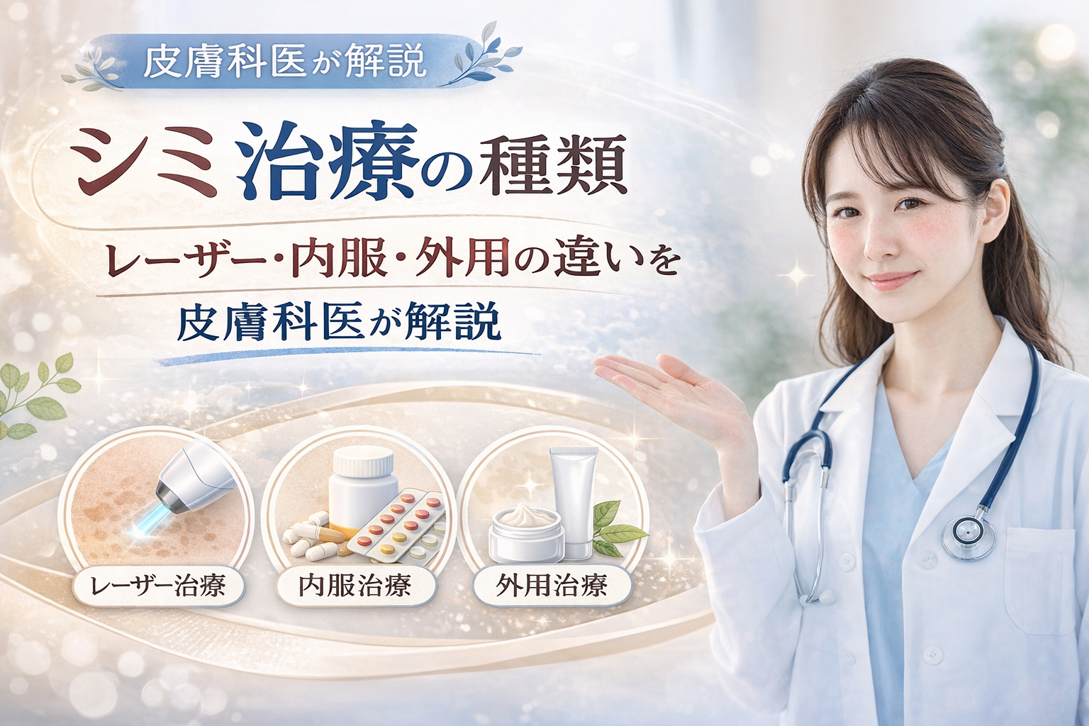 シミ治療の種類/ レーザー・内服・外用の違いを皮膚科医が解説