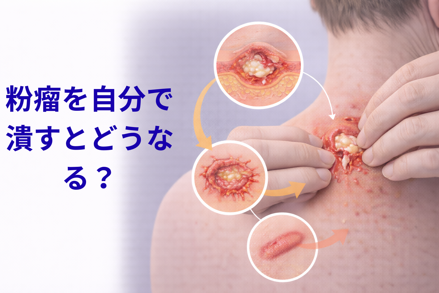 【札幌の皮膚科医が解説】粉瘤を自分で潰すとどうなる？やってはいけない理由