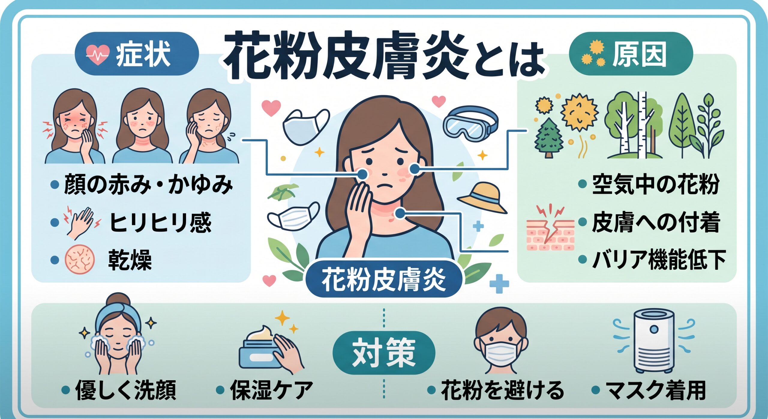 花粉皮膚炎とは？ | 症状と対策を皮膚科医が解説