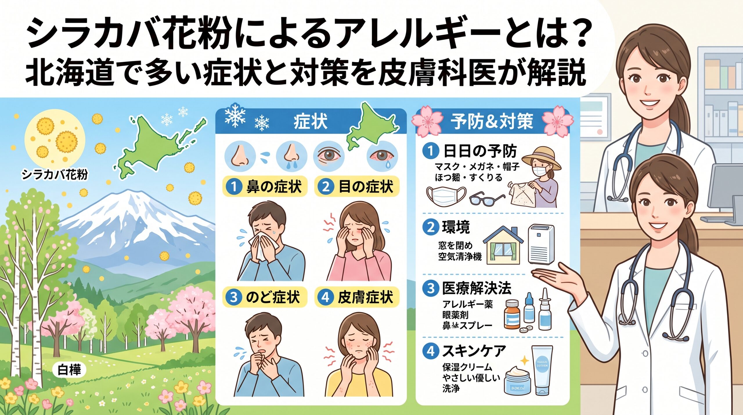 シラカバ花粉によるアレルギーとは？ 北海道で多い症状と対策を皮膚科医が解説