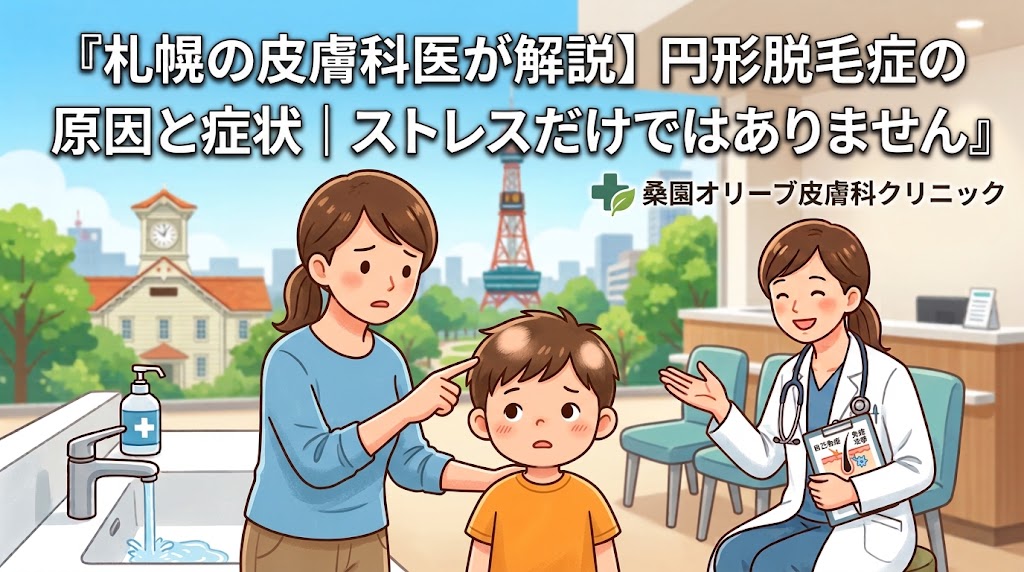 【札幌の皮膚科医が解説】円形脱毛症の原因と症状｜ストレスだけではありません