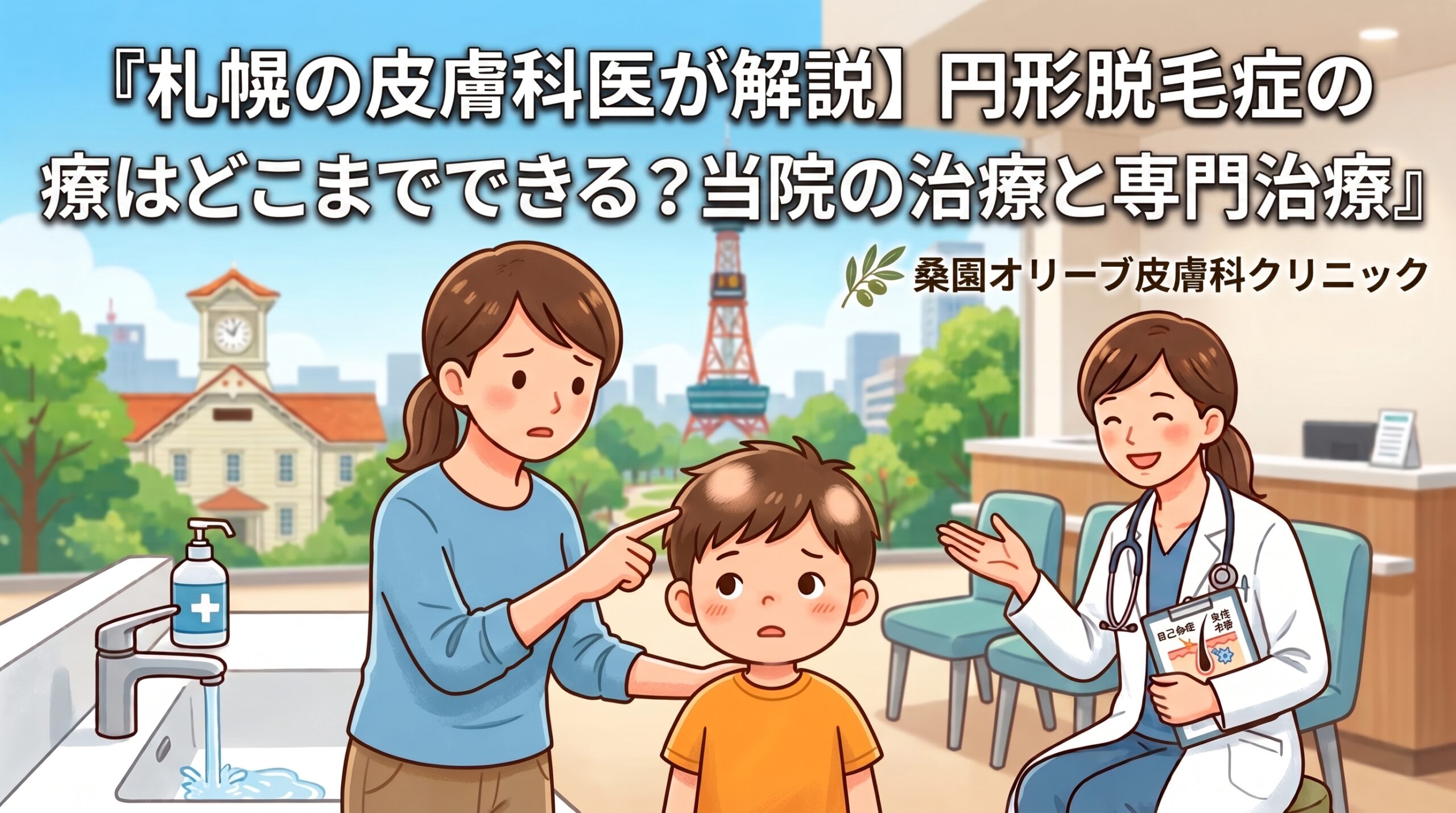 【札幌の皮膚科医が解説】円形脱毛症の治療はどこまでできる?当院の治療と専門治療