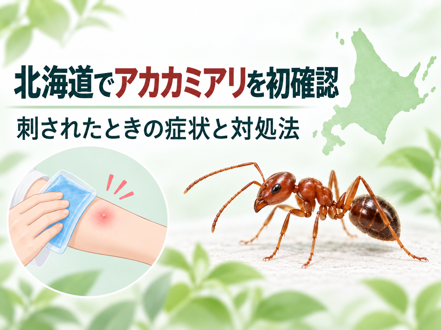 北海道でアカカミアリを初確認｜刺されたときの症状と対処法を皮膚科医が解説