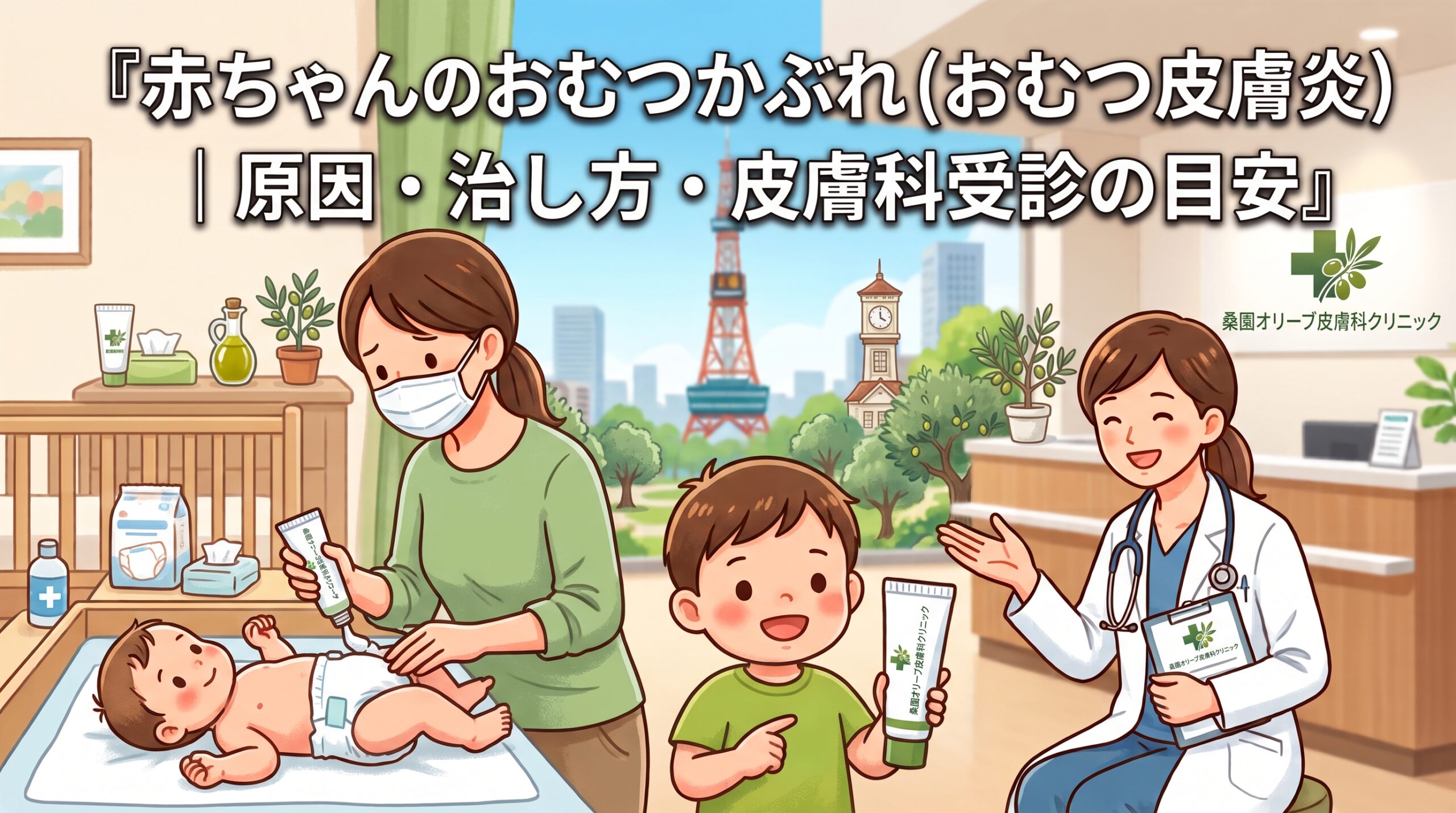 赤ちゃんのおむつかぶれ(おむつ皮膚炎)|原因・治し方・皮膚科受診の目安
